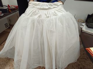 Vestido Fallera Brocatel Oro Crudo