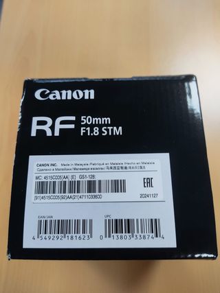 Objetivo Canon RF 50mm F1.8 STM Nuevo