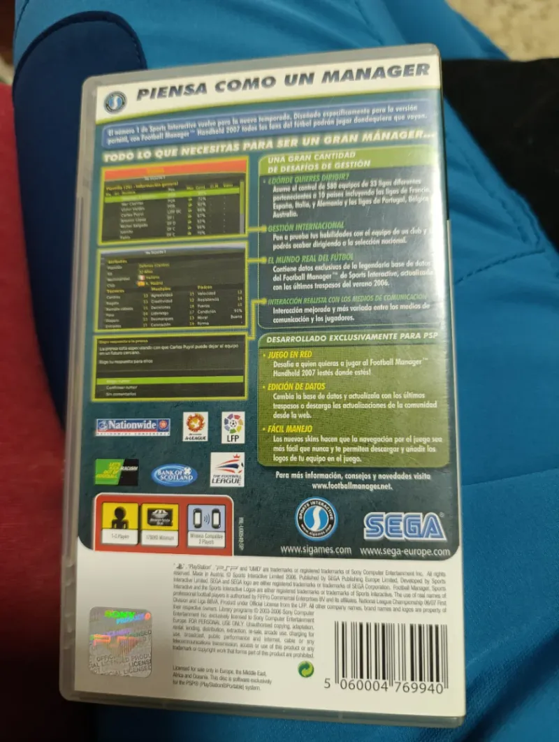 PSP Football Manager Handheld 2007 afbeelding 2