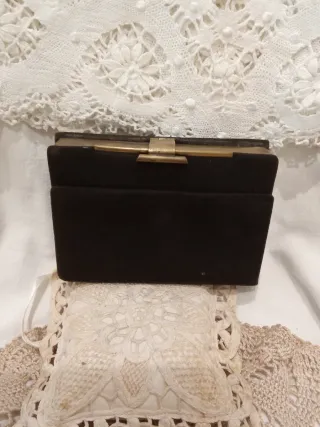 Antigua cartera polvera con espejo