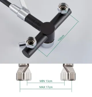 Grifo Cocina Flexible Negro/Plata Kelleria