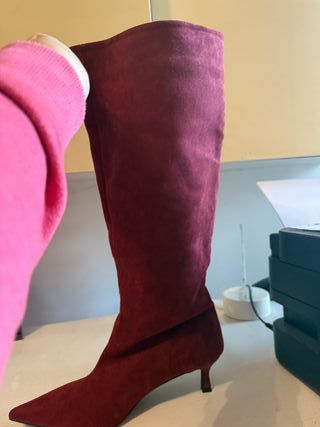 Stivali scamosciati bordeaux