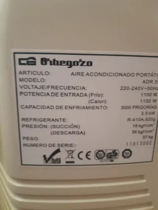 Aire Acondicionado Portátil Orbegonzo