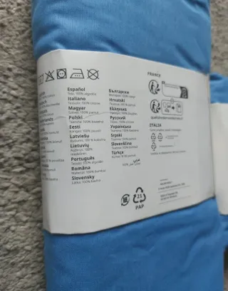Juego de sábanas IKEA DVALA azul 100% Algodón