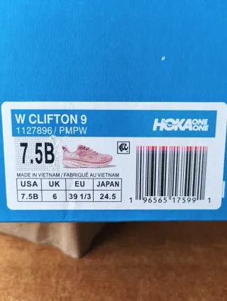 Zapatillas Hoka Clifton 9 Rosa/Blanco