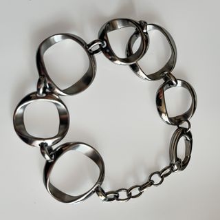 Bracciale a maglie grandi in metallo color argento