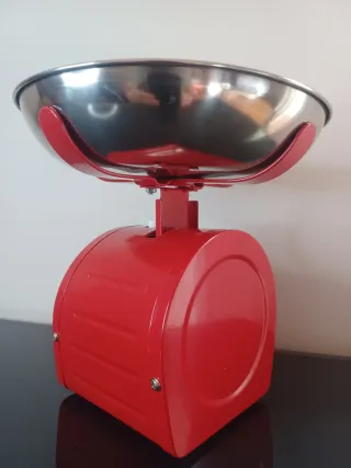 Báscula Cocina Vintage Roja - 5kg Acero Inox