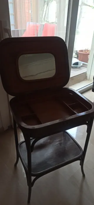 Mueble auxiliar costurero antiguo madera