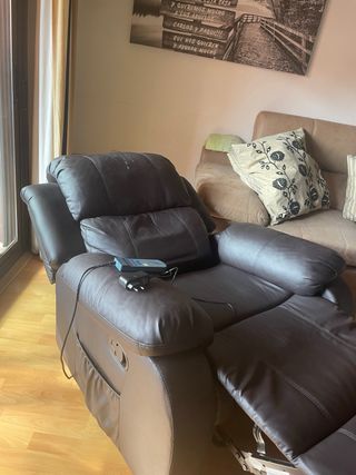 Sillon plegable, negro, con mando para madajes