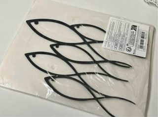 Arte murale pesci in metallo nero