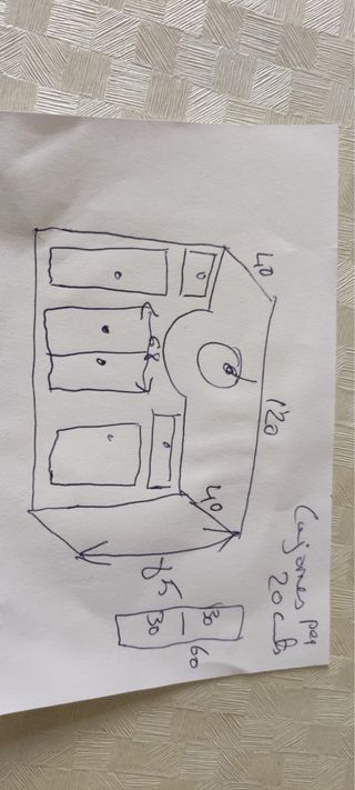 Mueble de lavabo con lavabo y grifo
