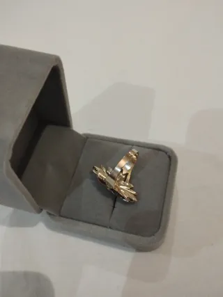 Anillo Oro Blanco y Amarillo 14k