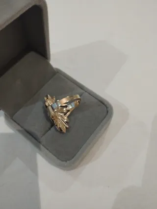 Anillo Oro Blanco y Amarillo 14k