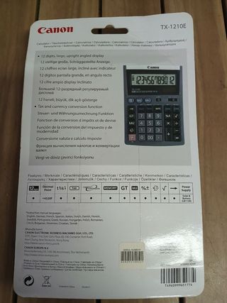 Calculadora Canon TX-1210E Gris