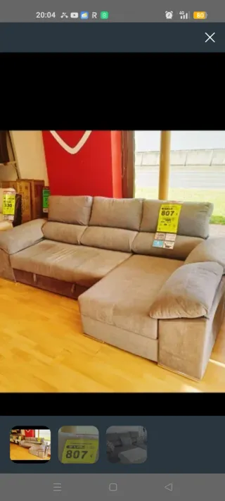 Sofá cama chaise longue tela