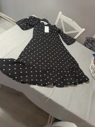 Abitino donna pois nero/bianco taglia XS