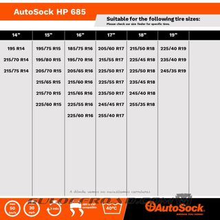 Cadenas Nieve Autosock 685 Textiles
