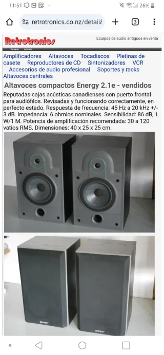 Altavoces Energy 2.1e (pareja)