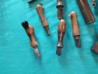 Lote herramientas curtidor cuero antiguas