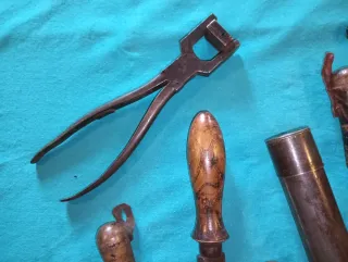 Lote herramientas curtidor cuero antiguas