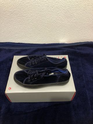 Zapatillas Terciopelo Azul Marino