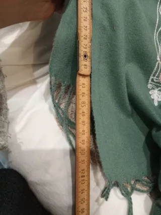 Pashmina Cachemira Verde y Multicolor