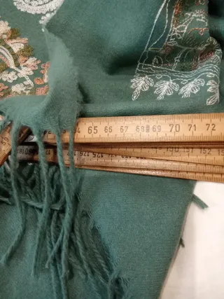 Pashmina Cachemira Verde y Multicolor