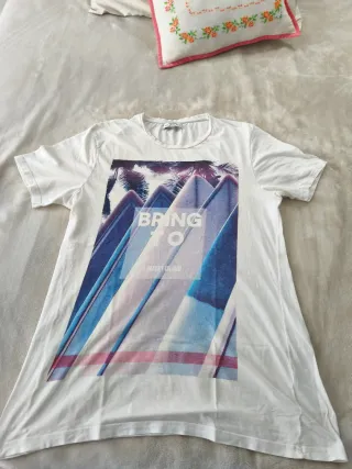 Camiseta Estampada Surf Palmeras