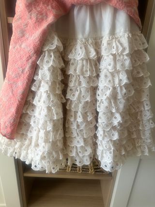 Falda flamenca rosa y blanca