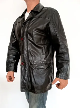 Chaqueta cuero auténtico talla L Medidas indicadas
