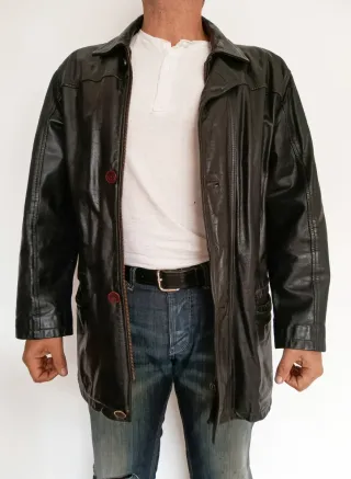 Chaqueta cuero auténtico talla L Medidas indicadas
