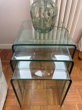 Juego de 3 mesas auxiliares apilables