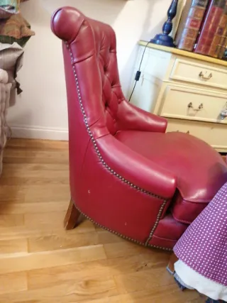 Butaca Chesterfield Piel Roja