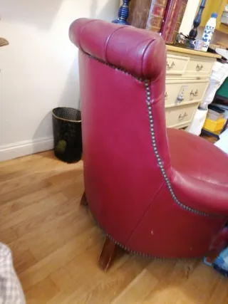 Butaca Chesterfield Piel Roja