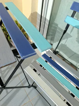 Mesa+2 Sillas Shabby Chic