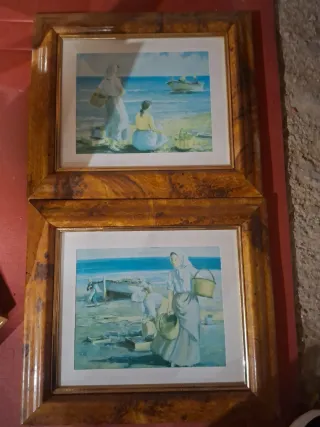 Lote cuadros decorativos mariposas y jarrón