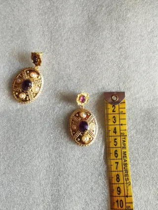 Pendientes con Amatistas y Perlas