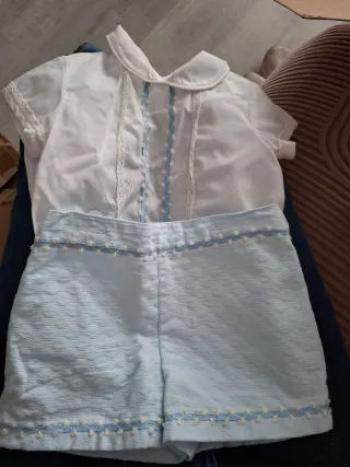 Conjunto Ropa Bebé Blanco y Azul
