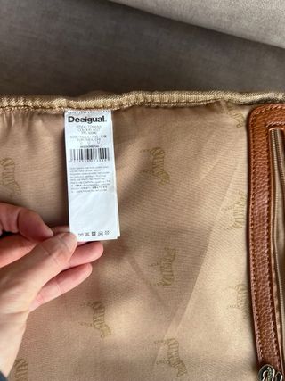 Mochila Desigual Beige Textura Reptil marrón