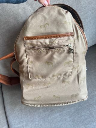 Mochila Desigual Beige Textura Reptil marrón