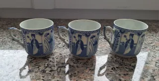 Set 3 Tazzine e Piattini Stile Giapponese