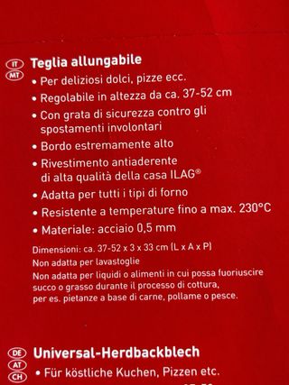 Teglia allungabile Zenker cm 37-52