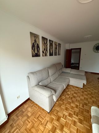 Sofá chaise longue beige tela