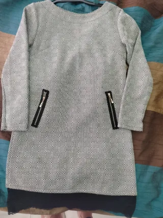 Vestido EXQUISISS negro y rosa