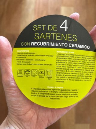 Set 4 Sartenes Cerámica  SIN ESTRENAR
