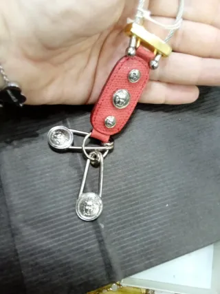 Portachiavi Versace pelle rossa e oro