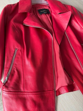 Chaqueta Piel Roja Massimo Dutti