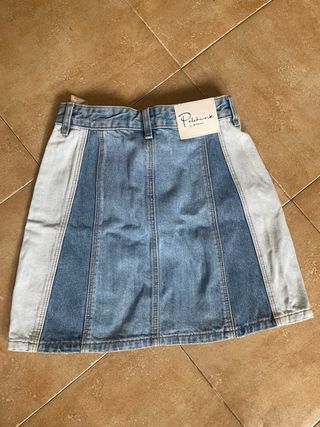 Falda Stradivarius patchwork T.34