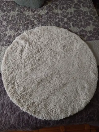 Alfombra redonda beige poliéster