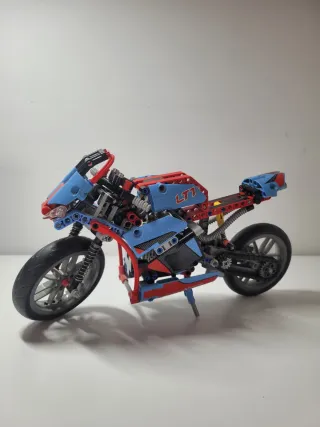 Moto Lego Technic Azul y Roja